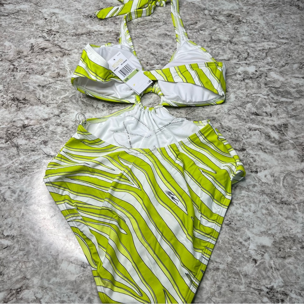 Michael Kors animal print one piece swimsuit size 8 eight NEW NWT - Picture 3 of 9